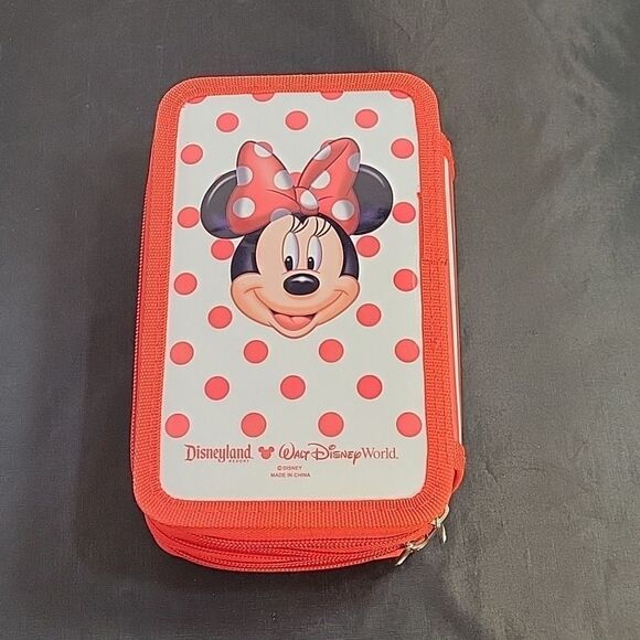 BRAND NEW MINNIE MOUSE WALT DISNEY 3 SECTION PENCIL CASE ORGANIZER - Picture 4 of 11